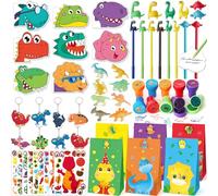 Tacobear Dinosauri Gadget Compleanno Bambini Dinosauri Giocattolo Dinosauro Taccuino Penna Gel Borsa Regalo Figura Mini Timbri Portachiavi Adesivi Regalo Fine Festa Compleanno Bomboniere Bambini