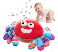 Tacobear Granchio Che Cammina Giochi Neonato 6 9 12 18 Mesi, Interattivo Peluche Musicale Granchio Giochi Tummy Time Neonato Giocattolo Gattonare Regalo Bambini 1 Anno (Rosso)