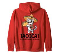 Tacocat Spelled Backwards is Tacocat Cat And Taco Lover Felpa con Cappuccio