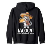 Tacocat Spelled Backwards is Tacocat Cat And Taco Lover Felpa con Cappuccio