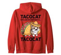 Tacocat Spelled Backwards is Tacocat Cat And Taco Lover Felpa con Cappuccio