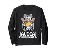 Tacocat Spelled Backwards is Tacocat Cat And Taco Lover Maglia a Manica