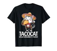 Tacocat Spelled Backwards is Tacocat Cat And Taco Lover Maglietta