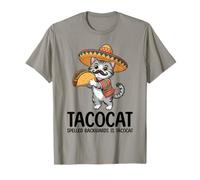 Tacocat Spelled Backwards is Tacocat Cat And Taco Lover Maglietta