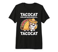 Tacocat Spelled Backwards is Tacocat Cat And Taco Lover Maglietta Premium