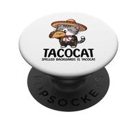 Tacocat Spelled Backwards is Tacocat Cat And Taco Lover PopSockets PopGrip Adesivo