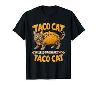 Tacocat Spelled Backwards is Tacocat Funny Taco Meme Mexican Maglietta