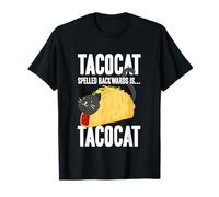 Tacocat Spelled Backwards - Taco & Cat, Amante del Cibo Messicano Maglietta