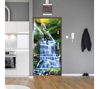 TACOKI Adesivi per Porte Autunno Paesaggio Naturale Adesivo Porta Autoadesiva Sticker Murale Carta da Parati Decorazione Parete Soggiorno Camera da Letto Poster Parati 80x210 cm 146z