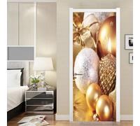 TACOKI Adesivi per Porte Natale Natale Adesivo Porta Autoadesiva Sticker Murale Carta da Parati Decorazione Parete Soggiorno Camera da Letto Poster Parati 80x210 cm 101z