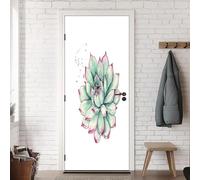 TACOKI Adesivi per Porte Piante Grasse Acquerello Adesivo Porta Autoadesiva Sticker Murale Carta da Parati Decorazione Parete Soggiorno Camera da Letto Poster Parati 88x200 cm v6574