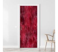 TACOKI Adesivi per Porte Rosso Rosso Adesivo Porta Autoadesiva Sticker Murale Carta da Parati Decorazione Parete Soggiorno Camera da Letto Poster Parati 80x210 cm 9443z