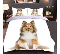 TACOKI Copripiumino Matrimoniale Cane Carino, Set di Biancheria da Letto Cane in Microfibra Morbido 3 Pezzi Copri Piumino 240x220 con 2 Federe con Cerniera, Copripiumino 3D q3784