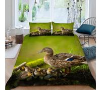 TACOKI Copripiumino Singolo Duck Reversibile, Set di Biancheria da Letto Duck in Microfibra Morbido 3 Pezzi Copri Piumino 135x200 con Federe con Cerniera, Copripiumino 3D 5401a