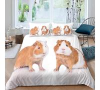 TACOKI Copripiumino Singolo Porcellino D'india, Set di Biancheria da Letto Porcellino D'india Carino in Microfibra Morbido 3 Pezzi Copri Piumino 135x200 con 2 Federe con Cerniera q4753