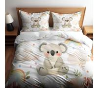 TACOKI Copripiumino una Piazza e Mezza Arcs-En-Ciel, Set di Biancheria da Letto Koala in Microfibra Morbido 3 Pezzi Copri Piumino 200x200 con 2 Federe con Cerniera, Copripiumino 3D q2751