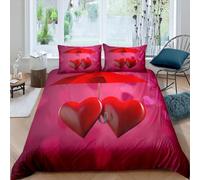 TACOKI Copripiumino una Piazza e Mezza Cuore, Set di Biancheria da Letto Ombrello in Microfibra Morbido 3 Pezzi Copri Piumino 200x200 con 2 Federe con Cerniera, Copripiumino 3D q4017