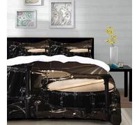 TACOKI Copripiumino una Piazza e Mezza Tamburo, Set di Biancheria da Letto Strumenti Musicali in Microfibra Morbido 3 Pezzi Copri Piumino 200x200 con 2 Federe con Cerniera, Copripiumino 3D q4275