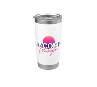 Tacoma Washington Retro Glitch Vaporwave Sun anni '80 anni '90 Bicchiere termico in acciaio inox doppia parete