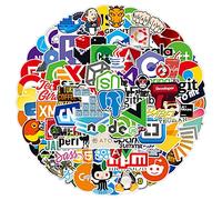 Tacomexi 108 Pezzi di Adesivi per Laptop per linguaggio di Programmazione per sviluppatori includono Adesivo IT Logo, C++, Python, Linux, Swift, per Geek, Ingegneri, Hacker, smanettoni, programmatori