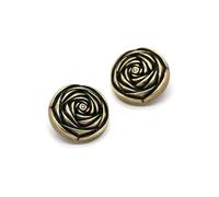 Taconey 10 Pezzi 15/20/23 mm Bottoni in Metallo a Forma di Fiore per Cappotti e Maglioni da Donna, Accessori Decorativi Vintage per Cucire,Bronzo,20mm 6 Pezzi