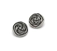 Taconey 10 Pezzi 15/20/23 mm Bottoni in Metallo a Forma di Fiore per Cappotti e Maglioni da Donna, Accessori Decorativi Vintage per Cucire,Nero,23mm 6 Pezzi