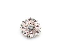 Taconey 2 Pezzi 28 mm Bottoni in Vetro con Strass a Forma di Fiore per Cucito Fai da Te, Accessori Decorativi per Abbigliamento con Base in Metallo,Colore 10,28 Millimetri