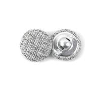 Taconey 50 Pezzi 15/30 mm Bottoni con Gambo ricoperti in Lino per Abiti, Cappotti, Cuscini per divani, Accessori Decorativi Rotondi per Cucire,Grigio,15 Millimetri