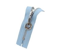 Taconey Cerniere a Chiusura Lampo, 3#, 15/18/20/25/30 cm, Cerniera in Metallo Dorato, Cerniera con Denti argentati, Kit di Riparazione Fai da Te, Borse, Accessori per Abbigliamento,CloseEnd-25cm