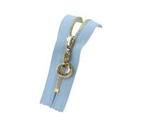 Taconey Cerniere a Chiusura Lampo, 3#, 15/18/20/25/30 cm, Cerniera in Metallo Dorato, Cerniera con Denti argentati, Kit di Riparazione Fai da Te, Borse, Accessori per Abbigliamento,CloseEnd-20cm