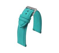 Taconey Cinturino per orologio in tela impermeabile da 18/19/20/21/22/24 mm, cinturino per orologio in nylon bifacciale a sgancio rapido,Blu verde acqua,24 millimetri