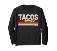 Tacos CDMX al Pastor Vintage Messico Design Maglia a Manica