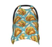 Tacos - Coprisedili per auto con stampa di ali bianche, copertura traspirante per allattamento al seno, copertura per passeggino, baldacchino multiuso per seggiolino auto, accessori essenziali per