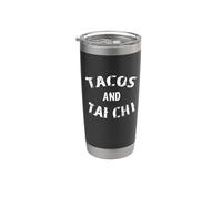 Tacos e Tai Chi! Divertente Tai Chi e Taco amante Design Bicchiere termico in acciaio inox doppia parete