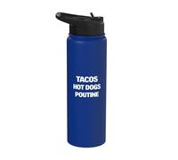 Tacos Hot Dog Poutine Lista degli alimenti Stainless Steel Insulated Water Bottle