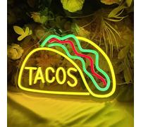 Tacos Insegna al neon a LED Tacos Luci al neon per cibo messicano Ristorante Decorazione da parete Tacos al neon Illumina cartello alimentato da USB Neon canta per taco bar feste ristorante cucina