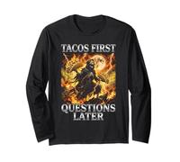 Tacos Prime Domande Dopo Divertente Bootleg Taco Maglia a Manica