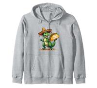 Tacosaurus T-Rex Sombrero Cinco de Mayo Messicano Taco Amanti Felpa con Cappuccio