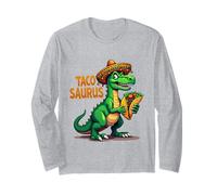 Tacosaurus T-Rex Sombrero Cinco de Mayo Messicano Taco Amanti Maglia a Manica