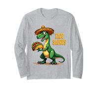 Tacosaurus T-Rex Sombrero Cinco de Mayo Messicano Taco Amanti Maglia a Manica