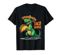 Tacosaurus T-Rex Sombrero Cinco de Mayo Messicano Taco Amanti Maglietta