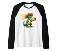 Tacosaurus TRex Sombrero Cinco de Mayo Messicano Taco Amanti Maglia con Maniche Raglan