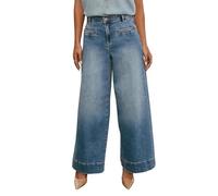 TACSTRUN Jeans a Gamba Larga a Vita Alta Vintage da Donna Pantaloni in Denim Elasticizzati alla Moda,Blu,L