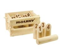Mölkky Original - Legno di Betulla, 12 Birilli, 1 Bastone - Giochi da Lanciare per Esterni, Giardino, Picnic, Spiaggia, Tempo Libero, Festa - Gioco Mölkky per Famiglia, Gruppi, 2+ Giocatori, 6+ Anni