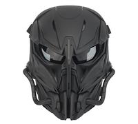 Tactical Airsoft Maschera, lente grigia Full Face Skull Paintball Maschera protettiva per Cs Wargame Halloween Cosplay Costume Party (Nero)