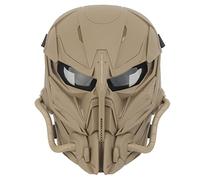 Tactical Airsoft Maschera, lente grigia Full Face Skull Paintball Maschera protettiva per Cs Wargame Halloween Cosplay Costume Party (Tan)