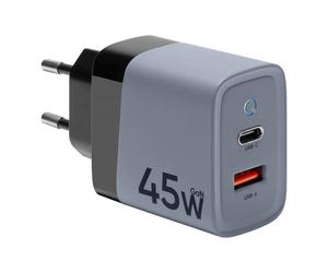 TACTICAL CARICABATTERIE GAN TECH ORIGINALE 1X USB + 1X USB-C 45W GREY 791C1DA