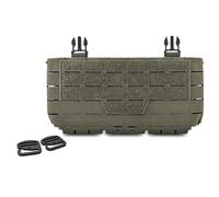Tactical Chest Rig Front Panel, MOLLE Placard Universal Compatibility Laser Cut MOLLE Channels, Compatible with SPC JPC2.0 SC10(Green)