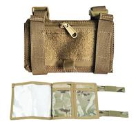 Tactical Forearm Map Case with Waterproof Micro Compass & Clear Window - Adjustable Arm Sleeve Navigation Pouch for Outdoor, Hiking(Brown)