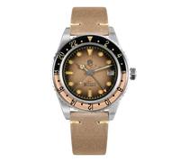 TACTICAL FROG San Martin SN0134 - Orologio automatico da immersione, movimento NH34, ascensore 40 mm, orologio meccanico con cinturino in pelle retrò, impermeabile, 20 bar, vetro zaffiro C3, luce